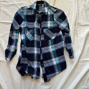 Flannel shirt light weightht tuxedo tails size small